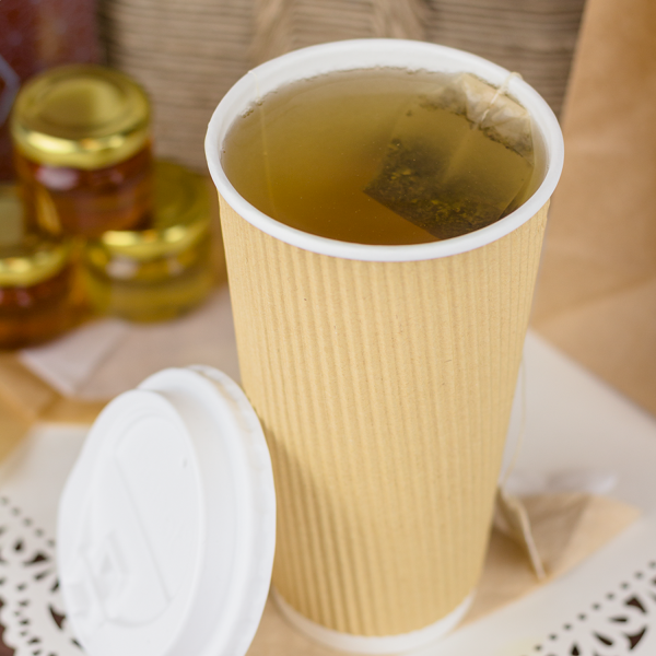 Karat 20oz Ripple Paper Hot Cups (90mm), Kraft - 500 pcs