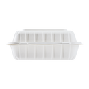 Karat Earth 8" x 8" Mineral Filled PP Hinged Container, 1 compartment, White - 200 pcs