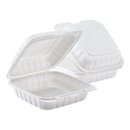 Karat Earth 8" x 8" Mineral Filled PP Hinged Container, 1 compartment, White - 200 pcs