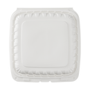 Karat Earth 9" x 9" Mineral Filled PP Hinged Container, 1 compartment, White - 120 pcs