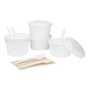 Karat Earth 12oz Eco-Friendly Paper Food Containers (114.6mm), White - 500 pcs