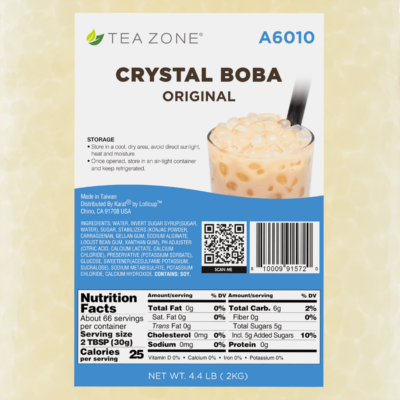 Tea Zone Crystal Boba, Original - Case of 6 bags