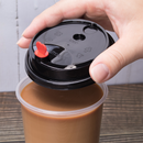 Karat [1,000 ct] Plastic Dome Sip Lids | 90 mm | For 16/24 oz Tall Premium PP Cups | Black