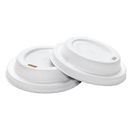Karat Earth 90mm Bagasse Sipper Dome Lid for 10-24oz Hot Cup, White - 500 pcs