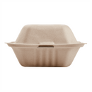 Karat Earth 6''x6'' Molded Fiber Hinged Containers, PFAS Free, Natural - 500 pcs