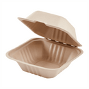 Karat Earth 6''x6'' Molded Fiber Hinged Containers, PFAS Free, Natural - 500 pcs