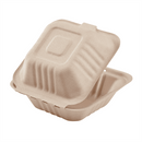 Karat Earth 6''x6'' Molded Fiber Hinged Containers, PFAS Free, Natural - 500 pcs