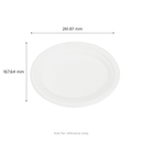 Karat Earth 10''x8'' Molded Fiber Oval Plates, PFAS Free, White - 500 pcs