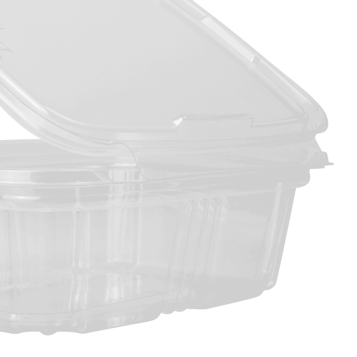 Karat 12oz PET Plastic Tamper Resistant Hinged Deli Container with Lid - 200 pcs