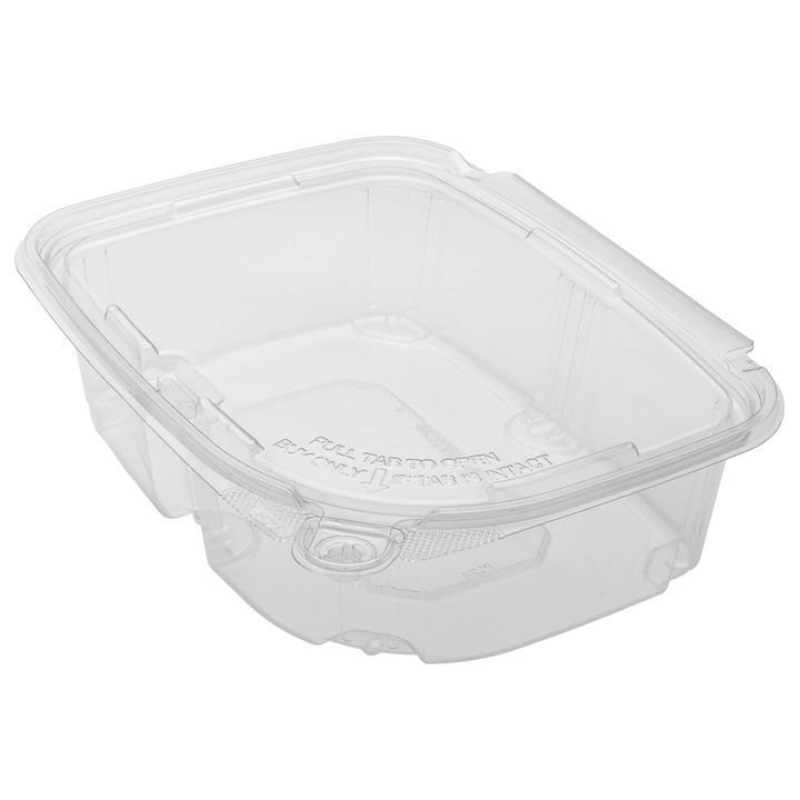 Karat 24oz PET Plastic Tamper Resistant Hinged Deli Container with Lid - 200 pcs