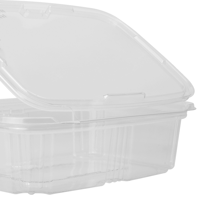 Karat 24oz PET Plastic Tamper Resistant Hinged Deli Container with Lid - 200 pcs