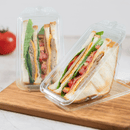 Karat 17oz PET Tamper Resistant Hinged Sandwich Wedge Container, Clear - 200 ct