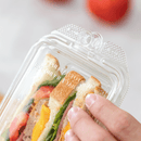 Karat 17oz PET Tamper Resistant Hinged Sandwich Wedge Container, Clear - 200 ct