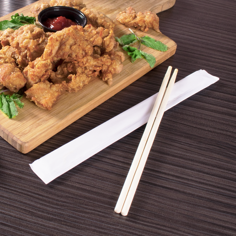 Karat 9" Individually Wrapped Bamboo Chopsticks, White - 1,000 Pairs