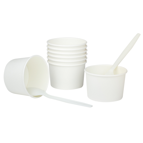 Karat Earth 4oz Eco-Friendly paper Food Containers (75.3mm), White - 1,000 pcs