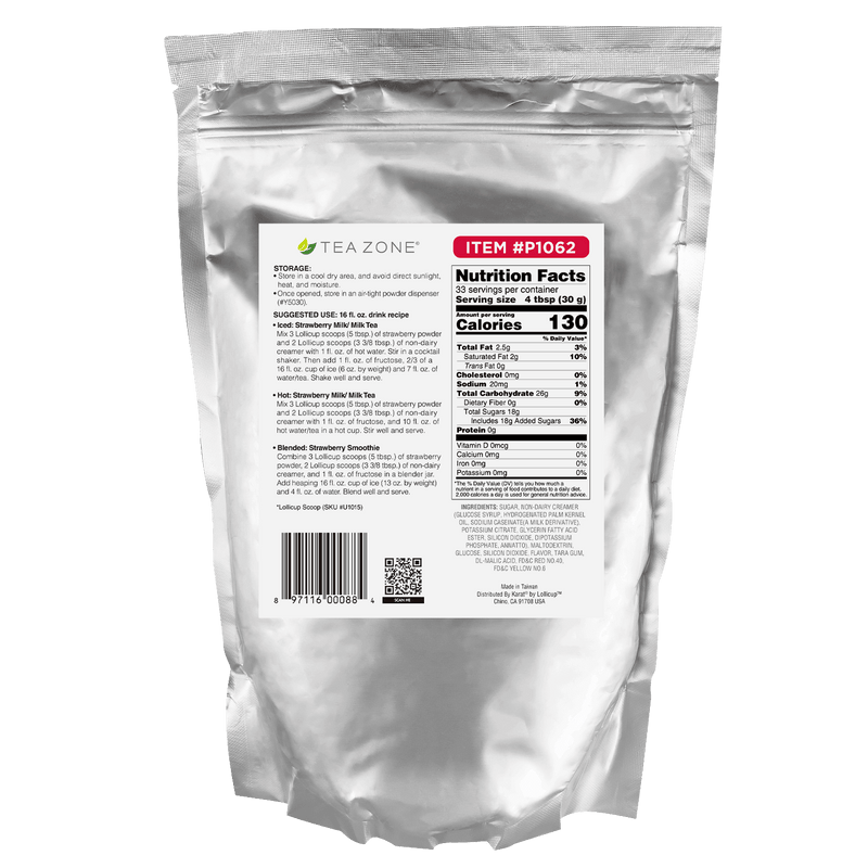 Tea Zone Strawberry Powder - Bag (2.2 lbs)