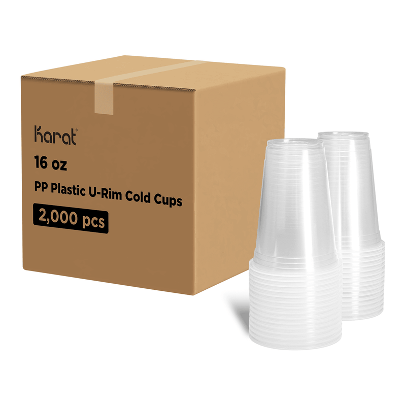 Karat 16oz PP Plastic U-Rim Cold Cups (95mm) - 2,000 pcs