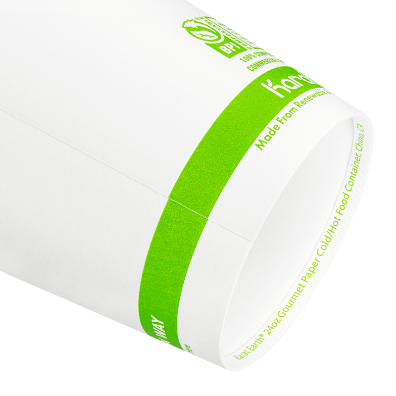 Karat Earth 24oz Eco-Friendly Gourmet Paper Food Container (114.6mm), Generic - 500 pcs