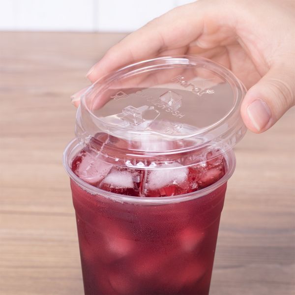 Karat 98mm Strawless Sipper lid for 12-24oz PET Plastic cup - 1,000 pcs