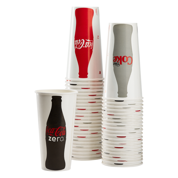 Karat 22oz Paper Cold Cups (90mm), Coca Cola Print - 1,000 pcs