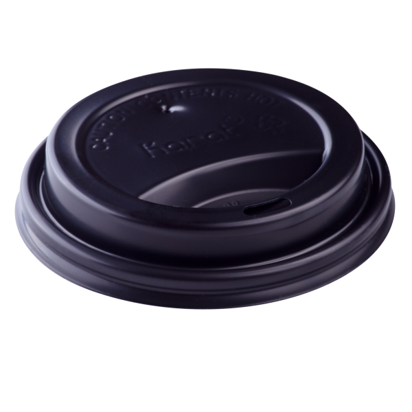 Karat 90mm Dome Lid for 10-24 oz cups, Black - 1,000 pcs