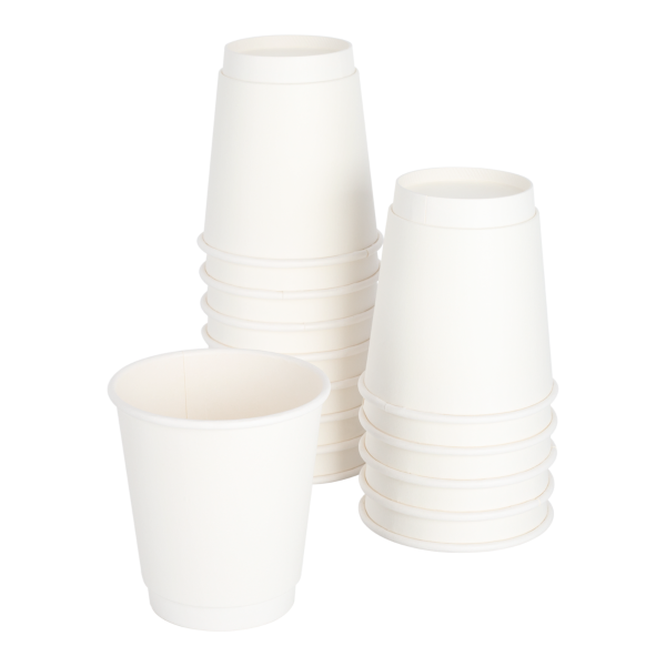 Karat 10oz Insulated Paper Hot Cups (90mm), White - 500 pcs