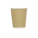 Karat 8oz Ripple Paper Hot Cups (80mm), Kraft - 500 pcs