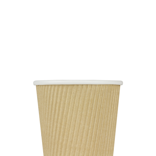 Karat 8oz Ripple Paper Hot Cups (80mm), Kraft - 500 pcs