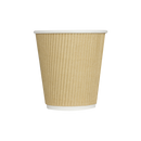 Karat 10oz Ripple Paper Hot Cups (90mm), Kraft - 500 pcs