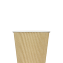 Karat 10oz Ripple Paper Hot Cups (90mm), Kraft - 500 pcs