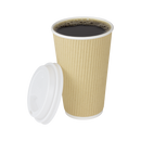 Karat 16oz Ripple Paper Hot Cups (90mm), Kraft - 500 pcs