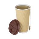 Karat 20oz Ripple Paper Hot Cups (90mm), Kraft - 500 pcs