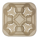 Karat Biodegradable Cup Holder, for 4 Cups (8 - 32oz) - 300 pcs