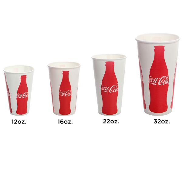 Karat 16oz Paper Cold Cups (90mm), Coca Cola - 1,000 pcs