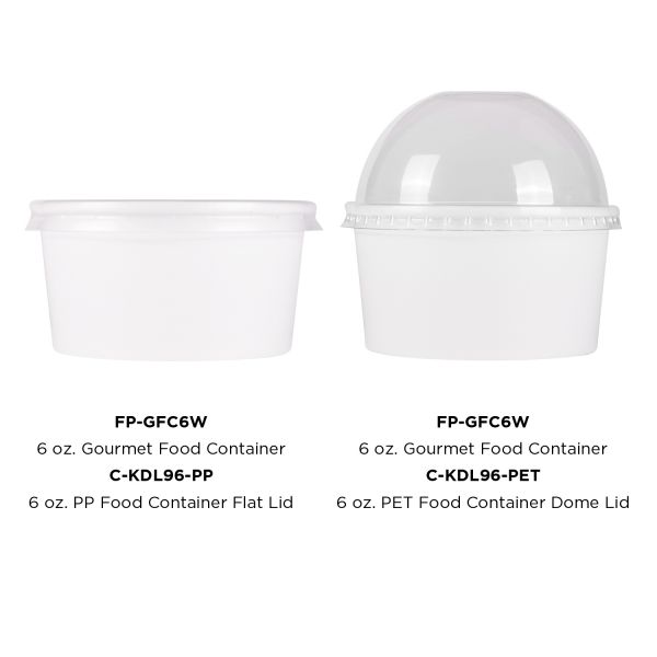 Karat 6 oz Gourmet Food Container (96mm), White - 500 pcs