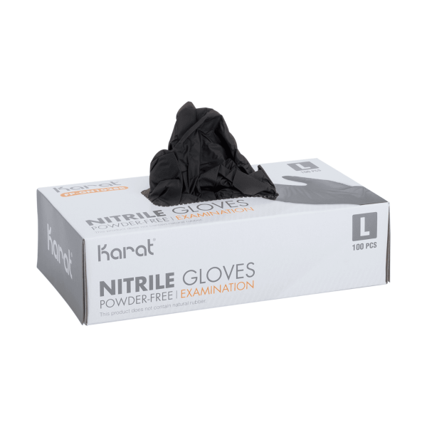 Karat Nitrile Powder-Free Gloves (Black), Large - 1,000 pcs