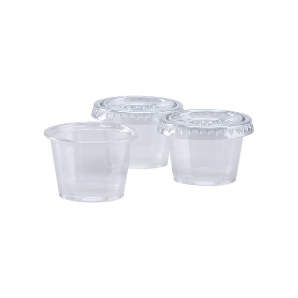 Karat 1 oz Tall PP Plastic Portion Cups, Clear - 2,500 pcs