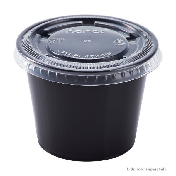 Karat 5.5 oz PP Plastic Portion Cups, Black - 2,500 pcs