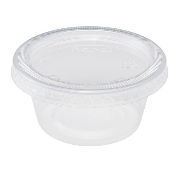 Karat 1oz Squat-2oz PET Plastic Portion Cup Lids - 2,500 pcs