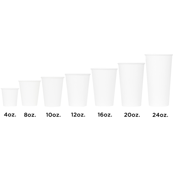 Karat 10oz Paper Hot Cups (90mm), White - 1,000 pcs