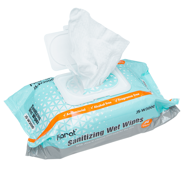 Karat Sanitizing Wet Wipes - Case of 12 packs