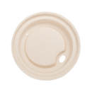 Karat Earth Bagasse Sipper Dome Lid for 10-24 oz. Hot Cup, Natural - 500 pcs