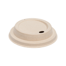 Karat Earth Bagasse Sipper Dome Lid for 10-24 oz. Hot Cup, Natural - 500 pcs