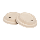 Karat Earth Bagasse Sipper Dome Lid for 10-24 oz. Hot Cup, Natural - 500 pcs