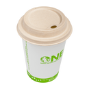 Karat Earth Bagasse Sipper Dome Lid for 10-24 oz. Hot Cup, Natural - 500 pcs