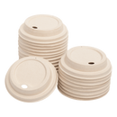Karat Earth Bagasse Sipper Dome Lid for 10-24 oz. Hot Cup, Natural - 500 pcs