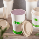 Karat Earth Bagasse Sipper Dome Lid for 10-24 oz. Hot Cup, Natural - 500 pcs