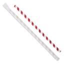 Karat Earth 9" Giant Paper Straw Wrapped, Red & White - 1,200 pcs