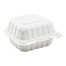 Karat Earth 6" x 6" Mineral Filled PP Hinged Container, 1 compartment, White - 400 pcs