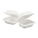 Karat Earth 6" x 6" Mineral Filled PP Hinged Container, 1 compartment, White - 400 pcs